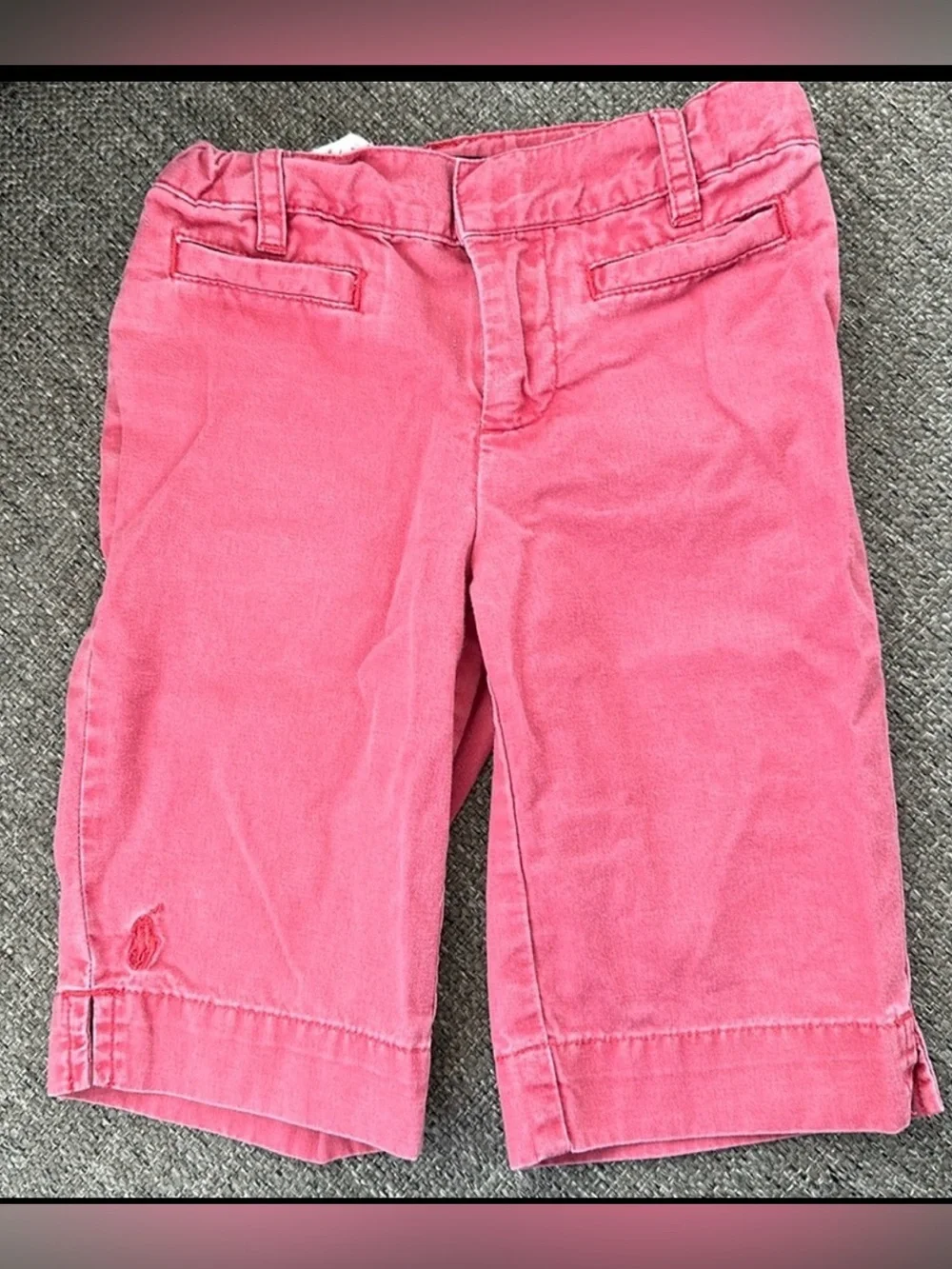 Ralph Lauren Kids Size 5 Coral Cotton Cropped Straight Leg Chino Pants 🪸